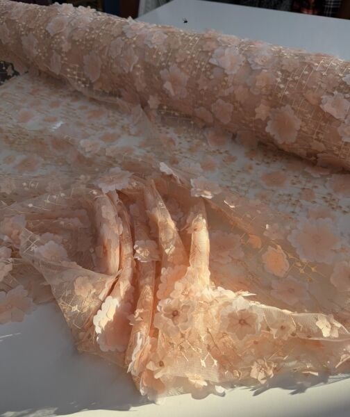 Pudra/Somon 3 Boyutlu Dantel