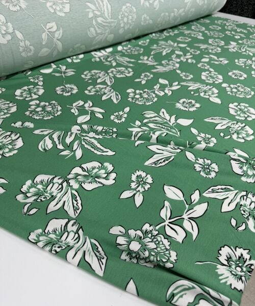 Yeşil Çiçekler Penye