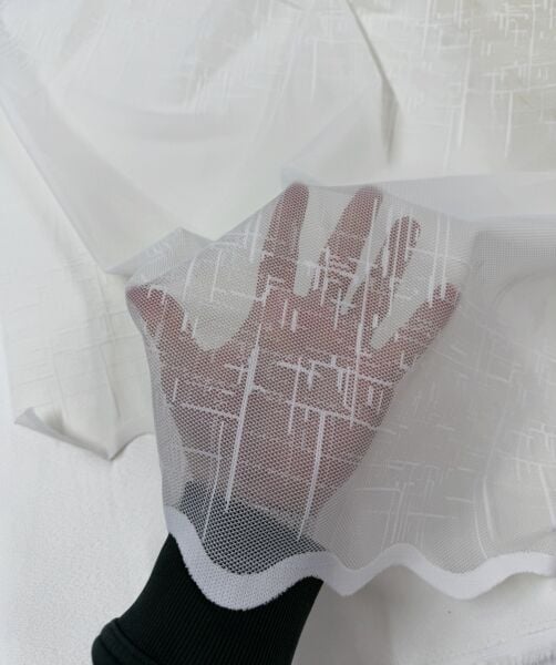 Krem Örme Tül Perde