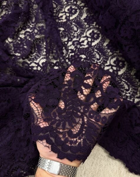 Koyu Mor Dantel